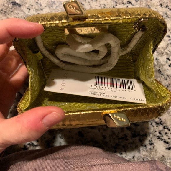 Kotur “Margot” Miniature Clutch in Gold Snakeskin NWT - MSRP: $350 - Picture 8 of 13